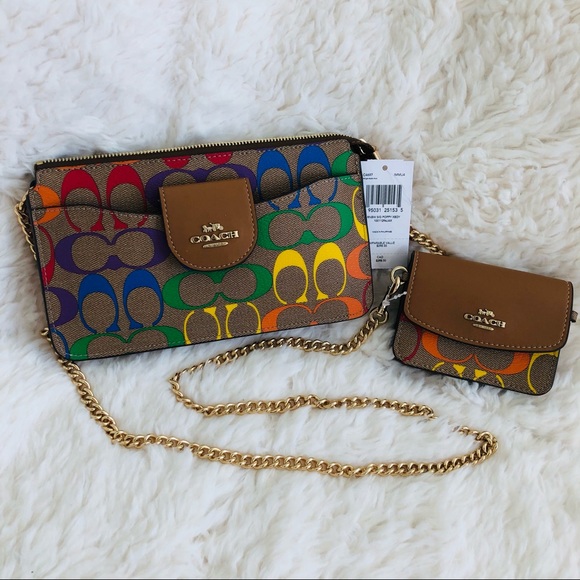 Coach Pride Poppy Crossbody in Rainbow Signature - Picture 3 of 10